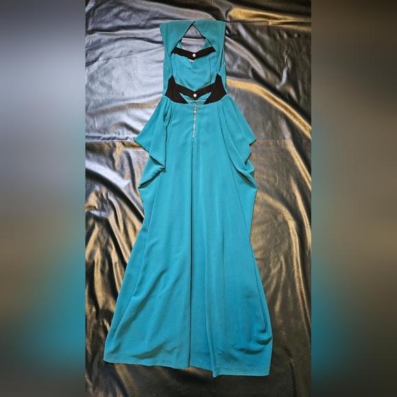 Alice & Olivia Gretchen Open Back Teal Dress Size 4 - Picture 9 of 14